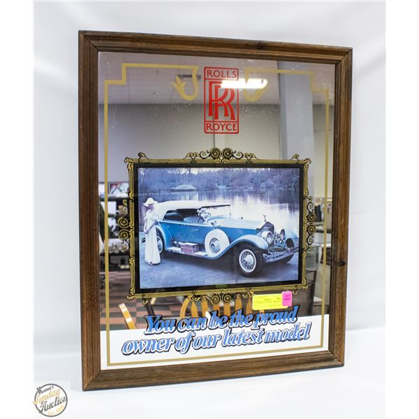VINTAGE ROLLS ROYCE MIRROR 19" X 23"