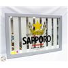Image 1 : VINTAGE SAPPORO BEER MIRROR 18" X 28"