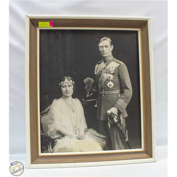 VINTAGE 1923 FRAMED ROYAL WEDDING PORTRAIT