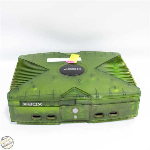 GREEN ORIGINAL XBOX CONSOLE UNTESTED NO CORDS
