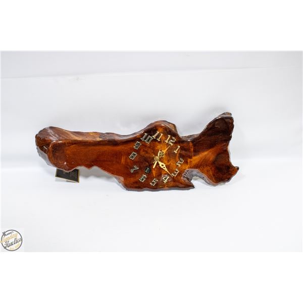 NEW EDGE WOOD SLAB CLOCK WITH TAG