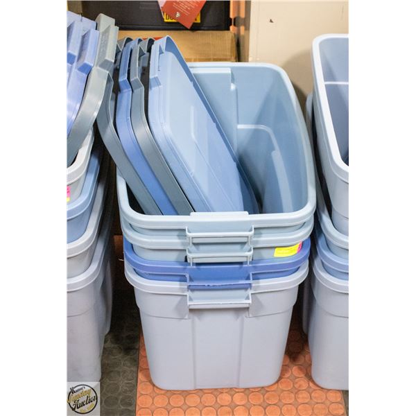 LOT OF 4 RUBBERMAID BINS