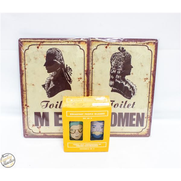 2 BRAND NEW 8" X 12" MEN'S WOMEN'S RESTROOM