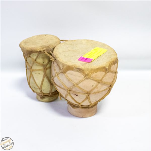 ESTATE HANDMADE STRETCHED HIDE LEATHER DRUMS