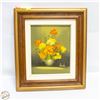 Image 1 : VINTAGE FLORAL OIL PAINTING FRAMED SIGN ASH
