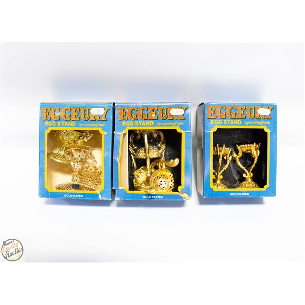 VINTAGE GOLD PLATED EGGURY EGG STAND BY