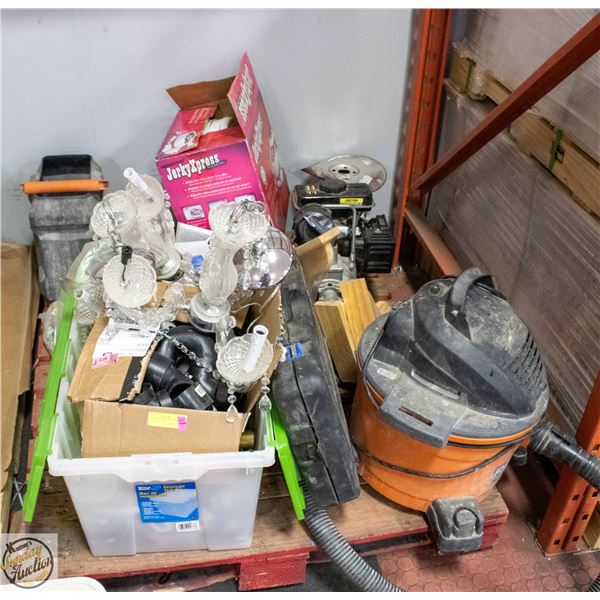 PALLET OF ESTATE INCLUDES SHOP VAC TOOLS JERKY