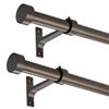 Image 1 : NEW 2PK CURTAIN ROD ADJUSTABLE 72-144" BRONZE TONE