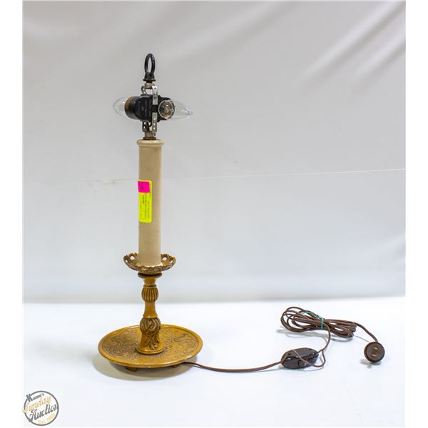 ANTIQUE CAST METAL DOUBLE ARM DESK LAMP