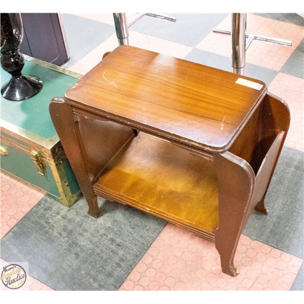VINTAGE MAGAZINE SIDE TABLE- 22" X 26" X 12"