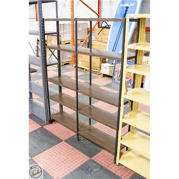 VINTAGE METAL "WOOD GRAIN" SHELVING- 60" TALL