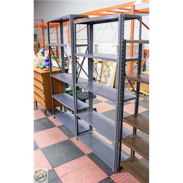 VINTAGE METAL SHELVING- LOT OF 2- 68" X 36" X 12