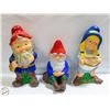 Image 1 : LOT OF 3 VINTAGE LAWN GNOMES