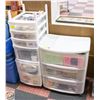 Image 1 : PLASTIC WHEELED ORGANIZERS W/ CRAFTING MATERIALS