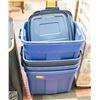 Image 1 : LOT OF 4 RUBBERMAID STORAGE BINS