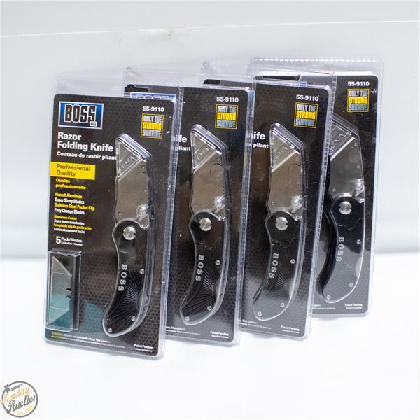 NEW 4 BOSS RAZOR FOLDING KNIFES