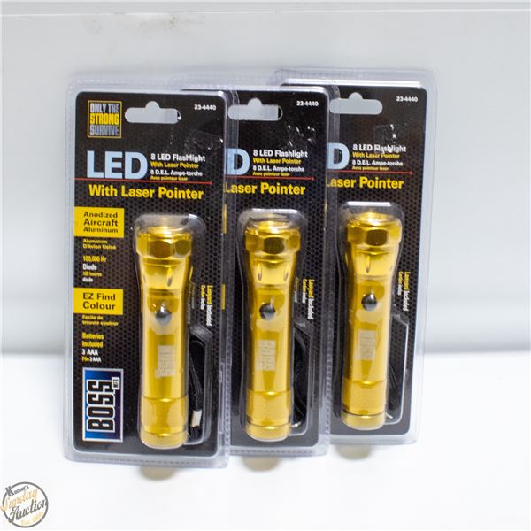 NEW 3 BOSS LED 8 LED FLASHLIGHT'S