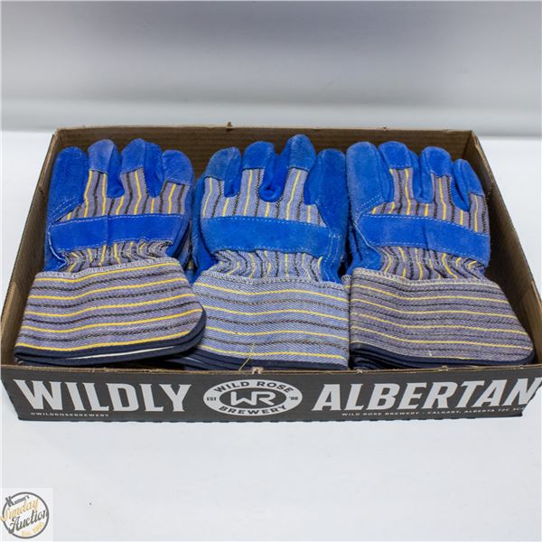 9PRS OF BLUE WORK GLOVES NEW