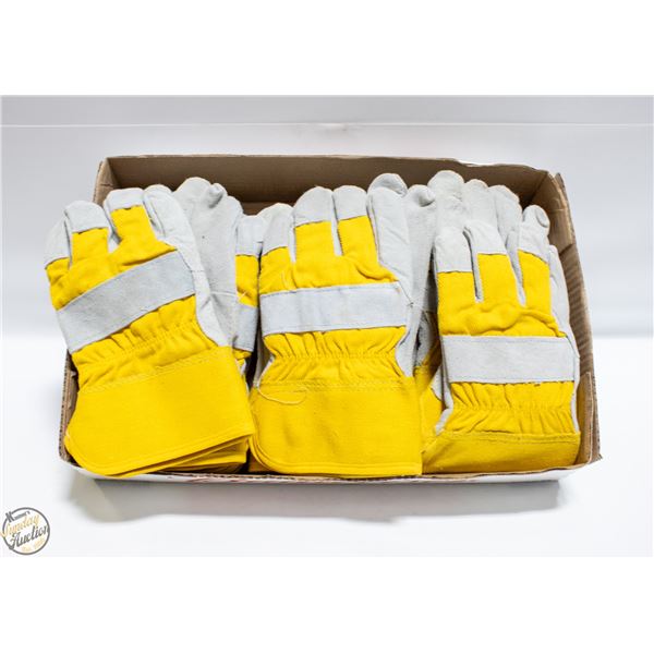 9PRS OF WORK GLOVES YELLOW NEW