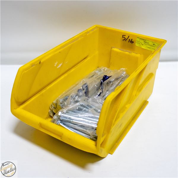 BIN OF NEW 5/16 BOLTS VARIOUS LENGTH