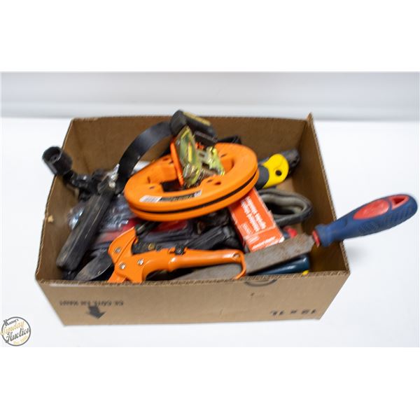 FLAT OF ASSORTED ESTATE TOOLS