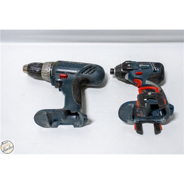 PAIR OF BOSCH HAND TOOLS - UNTESTED NO BATTERIES