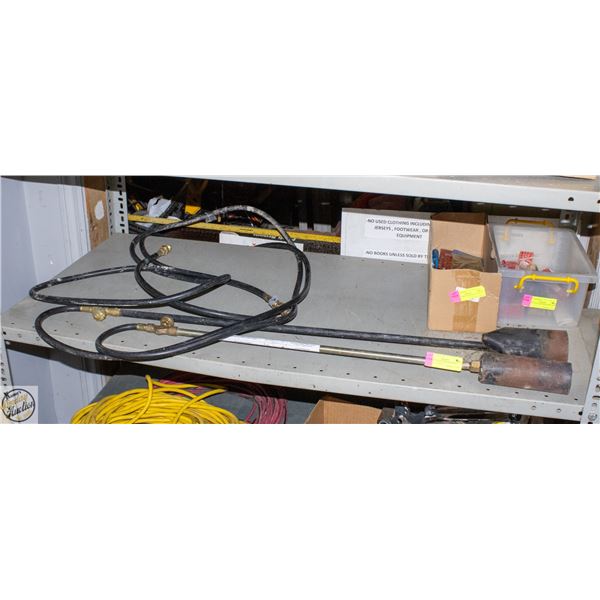 PAIR OF TIGER TORCHES WITH BRASS FITTINGS