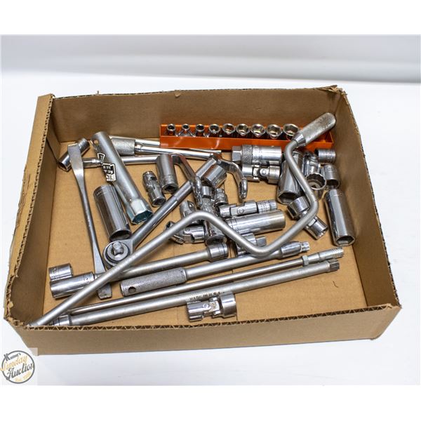 LOT OF VARIOUS SOCKETS WITH WRENCHES