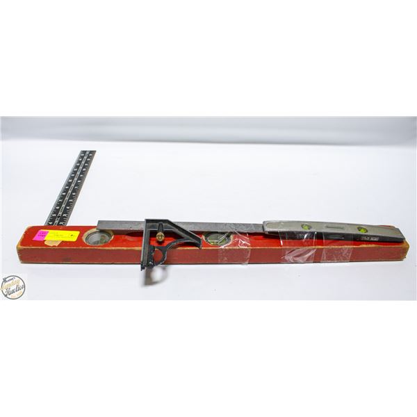 LOT OF LEVELS AND MEASURING TOOLS