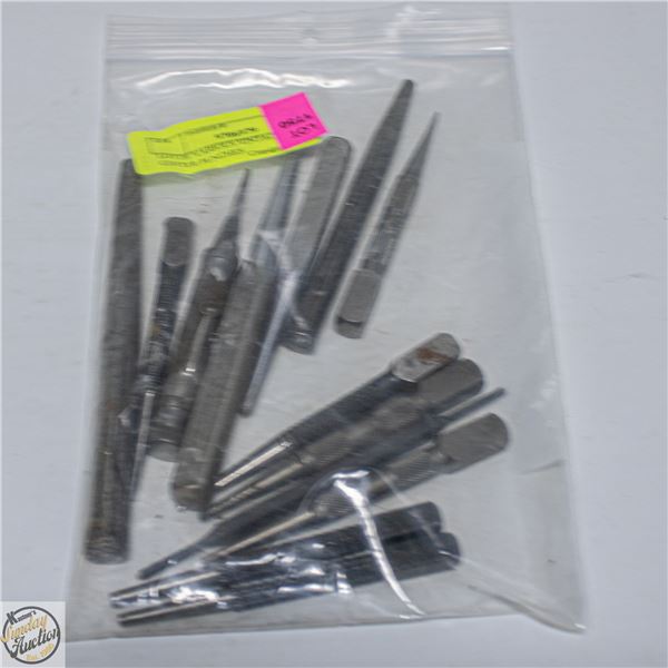 LOT OF VARIOUS VINTAGE NAIL CENTER PUNCHES