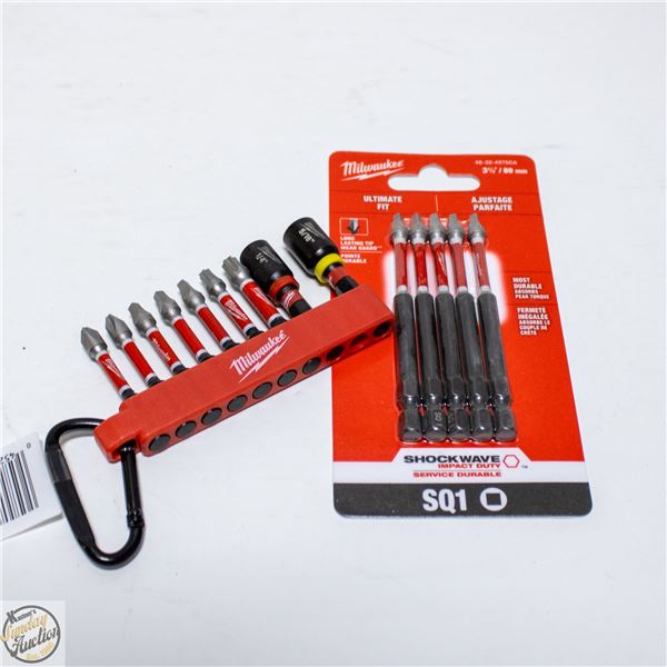 2 PACKS OF MILWAUKEE  IMPACT NUT DRIVER AND