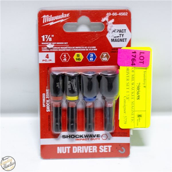 PACK OF MILWAUKEE MAGNETIC NUT DRIVER SET 1 7/8”