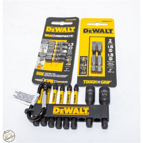 3 PACKS OF DEWALT IMPACT NUT DRIVER AND