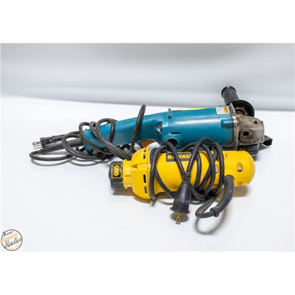 MAKITA  ANGLE GRINDER SOLD W. DEWALT CUT OUT TOOL