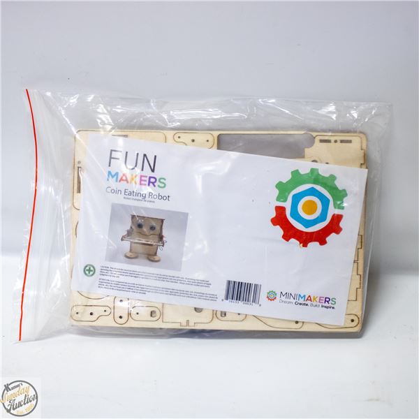 COIN EATING ROBOT BUILDERS KIT W/MOTOR TOOLS ETC