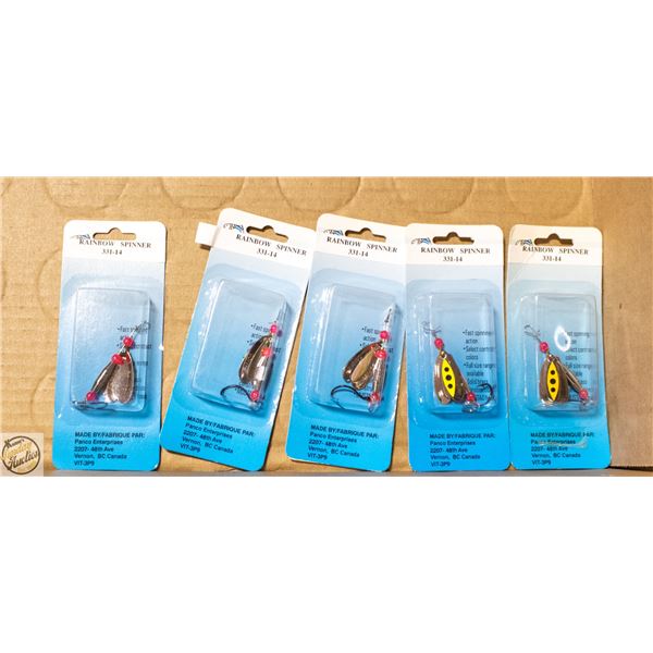 6 X RAINBOW SPINNERS 331-14 YELLOW