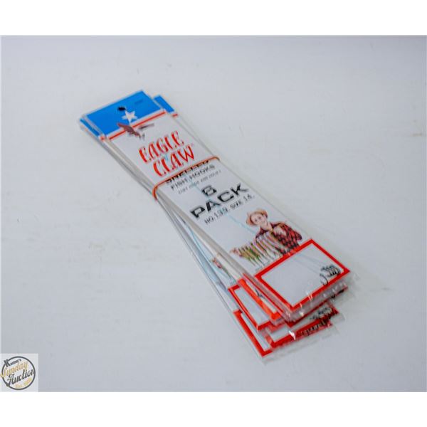 12X6PK EAGLE CLAW SNELLED FISH HOOKS+LEADERS