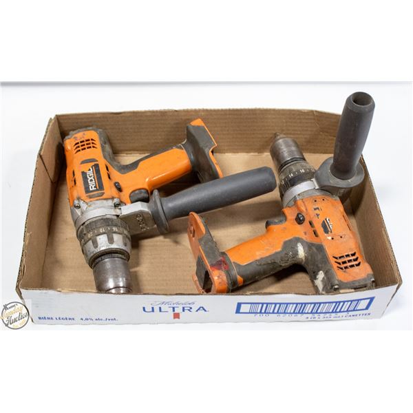 LOT OF 2 RIGID HAMMER DRILLS WITHOUT BATTERIES