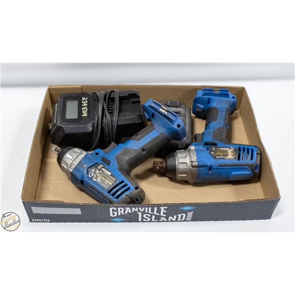 LOT OF 2 MASTERCRAFT 1/2" CORDLESS IMPACT DRIVERS