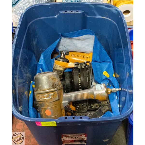 LOT OF 3 BOSTITCH COIL NAILERS + ASSORTED HARDWARE