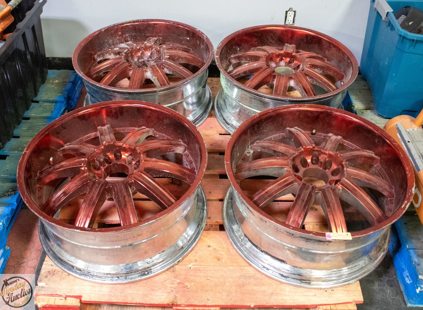 Red Did Rims SET OF 4 RED 22X9.5 OFFSET ALUMINUM RIMS + 3 TPMS