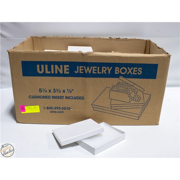 CASE OF WHITE UNLINE JEWELRY BOXES