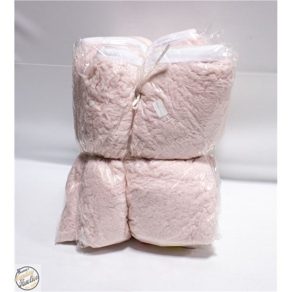PINK FAUX FUR PLUSH COVERS NEW