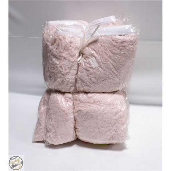PINK FAUX FUR PLUSH COVERS NEW