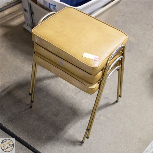 LOT OF 3 VINTAGE STACKING STOOLS