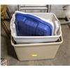 Image 1 : 2 PLASTIC TOTES WITH LIDS