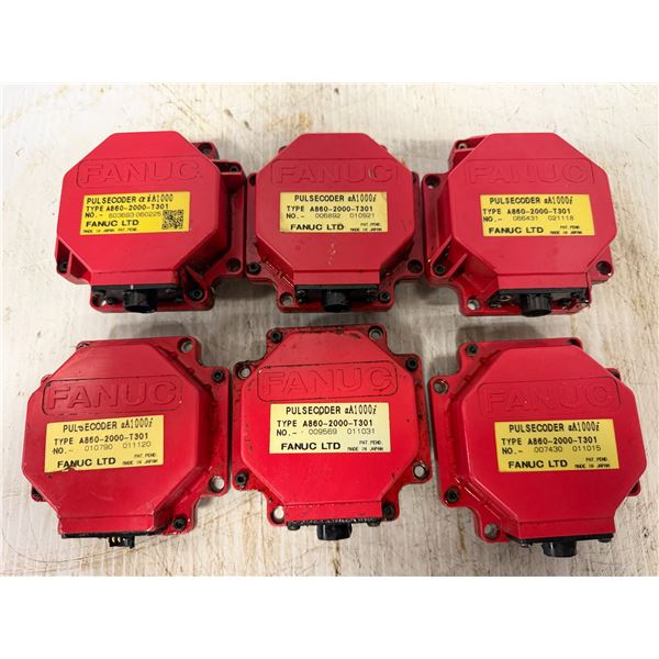 Lot of (6) Fanuc #A860-2000-T301 Pulsecoders