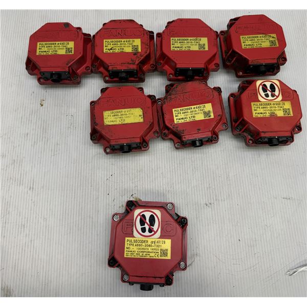 Lot of (8) Fanuc Encoders - QTY 1 #A860-2060-T321, QTY 7 #A860-2010-T341