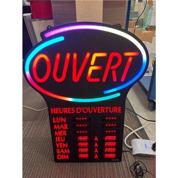 ENSEIGNE -NÉON « OUVERT »