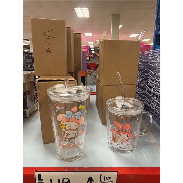 LOT DE 10 VERRES "MY  MELODY" ASST